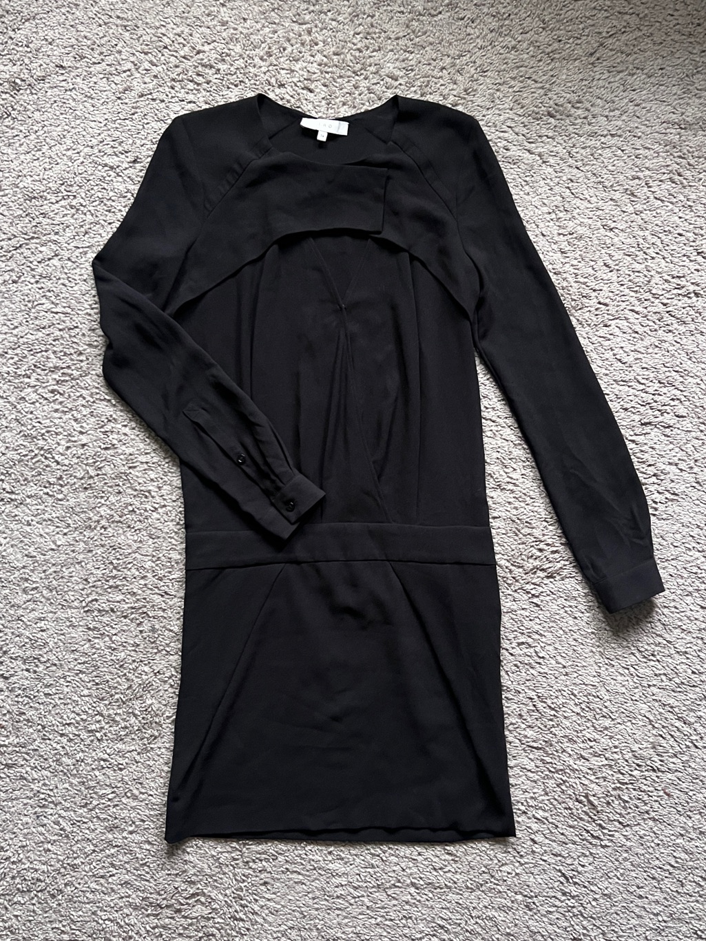 $270 Iro Black Adelina Cutout Draped Mini Dress Size Fr 34/2